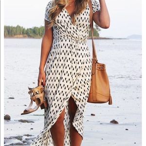 High Slit Wrap Print Maxi Dress